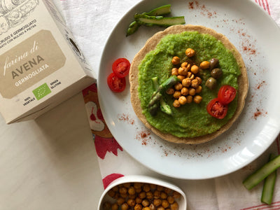 TORTA SALATA VELOCE ALL'AVENA, ASPARAGI E CECI