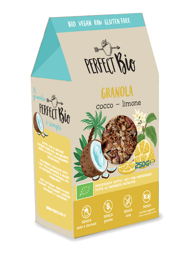 Granola biologica cocco e limone senza glutine PerfectBio